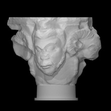 capitale teste uomini animali scansione animale architettura colonna testa umano uomo scultura marmo protome 3d print model - Mito3D