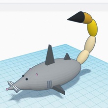 shark rat scorpion tikercharacters tinkercad 3d print model - Mito3D