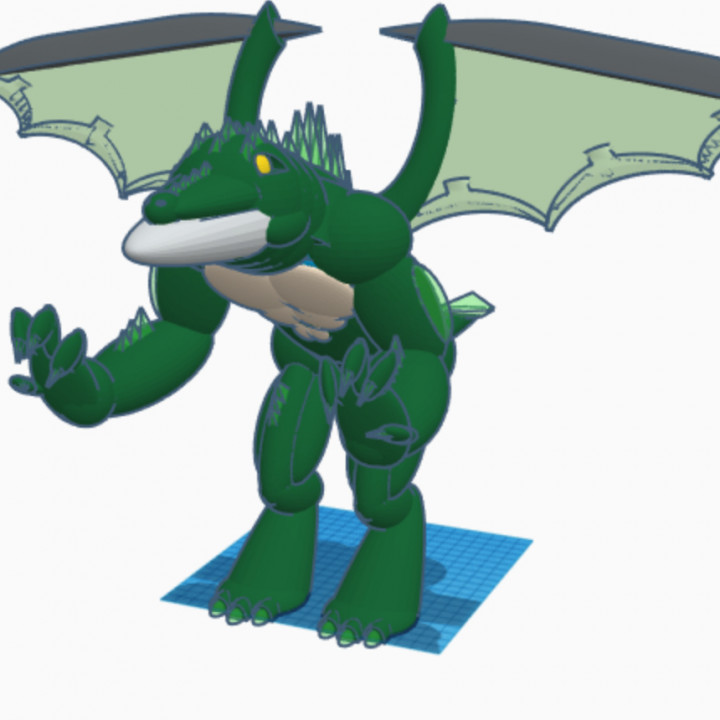 cristal dragon tikercharacters tinkercad 3D print model - Mito3D