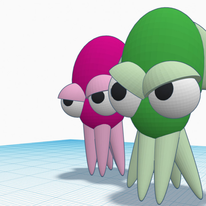 shelley sherman squid green pink tinkercad tinkercharacters 3D print model - Mito3D