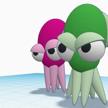 Shelley Sherman calamar verde rosado tinkercad TinkerCharacters 3d print model - Mito3D