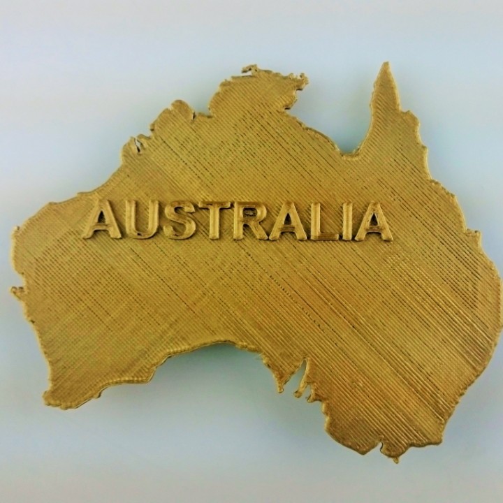 Landkarte Australien Bildung Karte 3D print model - Mito3D