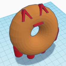 Donut Darell tinkercad tikercharacters 3d print model - Mito3D