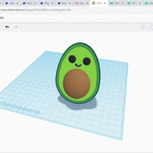 cute avocado tinkercharacters tinkercad 3d print model - Mito3D
