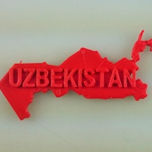 Landkarte Usbekistan Bildung Karte 3d print model - Mito3D