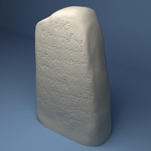 funerary monument inscription isvaradevaabhira scan 3d india stone photogrammetry stele gujarat king-chashtana andhau kutch kutch-museum 3d print model - Mito3D