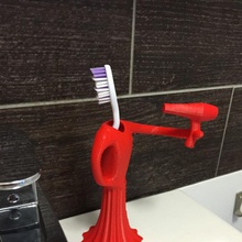 suporte escova dentes jardim casa banho concorrência purement anti microbiana filamento toothbrushholder 3d print model - Mito3D