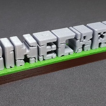 Minecraft 3d logo ventilateur art DIY Jeu construire 3d print model - Mito3D