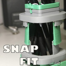 snap-fit pencil pot & garden joint snap fit pressure 3d print model - Mito3D