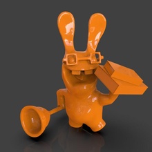raving rabbids reader free book figurine fun funny nerd toy rabbit books miniature ubisoft collectible gameart 3d print model - Mito3D