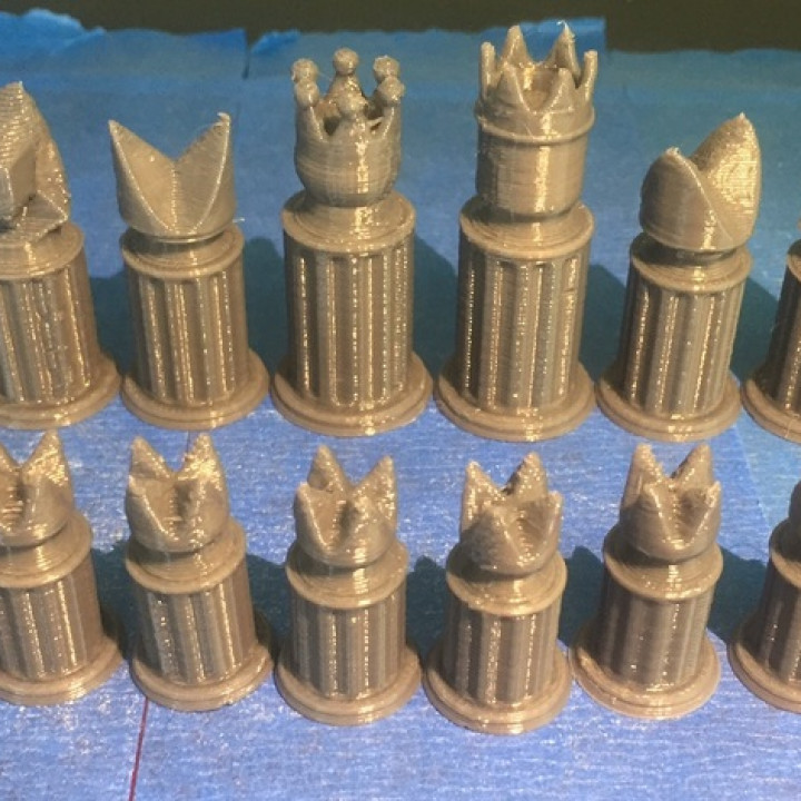 columna ajedrez conjunto 2 mesa 3D print model - Mito3D