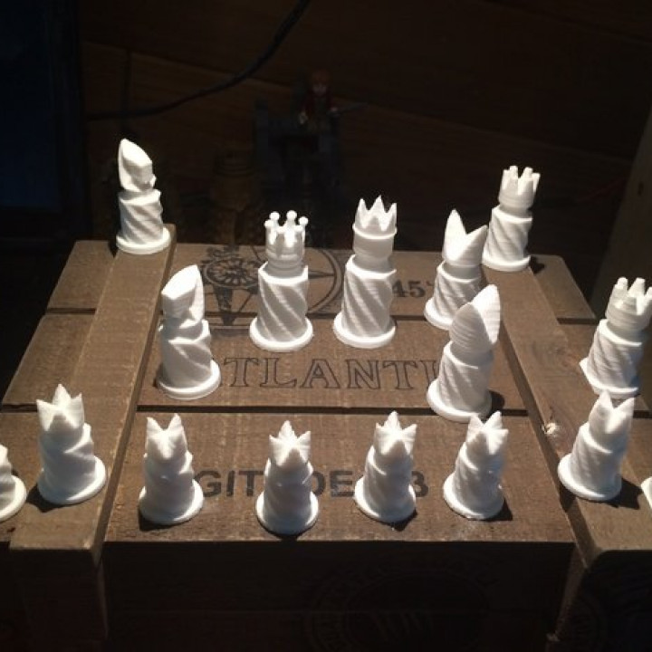 Säule Schach einstellen Tafel Spiele 3D print model - Mito3D