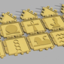 polipaneller Mısırlı hiyeroglifler özel panel oyuncaklar oyunlar Örneğin 3d print model - Mito3D