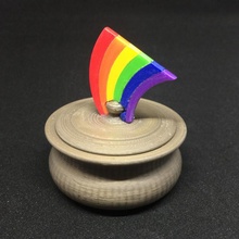 pot gold gift box & garden ring rainbow earrings 3d print model - Mito3D
