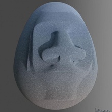 oeuf moai sculpture 3d print model - Mito3D
