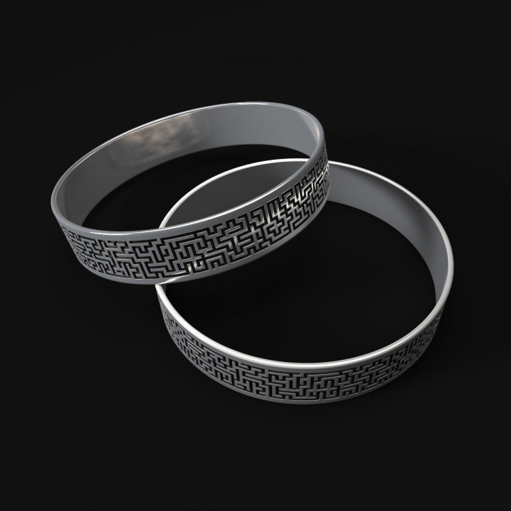 generativo design vero labirinto braccialetto lq versione moda oro argento gioielleria braccialetti 3D print model - Mito3D