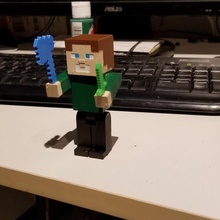 Minecraft Steve built in bağlantı hayran Sanat oyuncak dikmek 3d print model - Mito3D