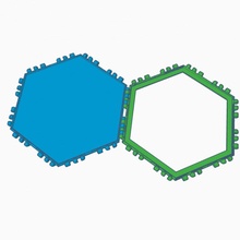 polypanels double dimensionné hexagone 3d print model - Mito3D