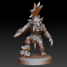 goblin macellatore tavolo ascia creatura fantasia mostro rpg guerriero miniatura 3d print model - Mito3D
