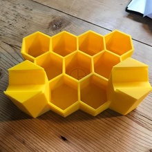 honeycomb pen holder & garden desk stationary pens 3d print model - Mito3D