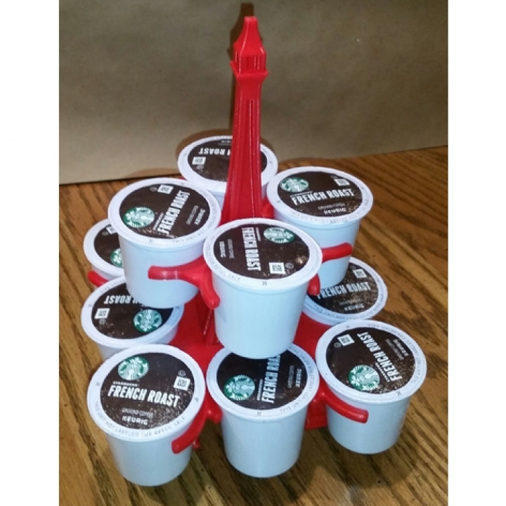 eiffel tower k-cup holder & garden coffee keurig kcup 3D print model - Mito3D