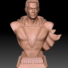 Shazam Büste Ventilator Kunst Skulptur dc Comics 3d print model - Mito3D