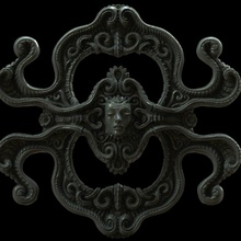 wall piece female decor mounted hrgiger ornate 3d print model - Mito3D