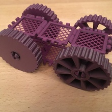 polypanel wheel toys & games square wheels tyre spoke 3d print model - Mito3D
