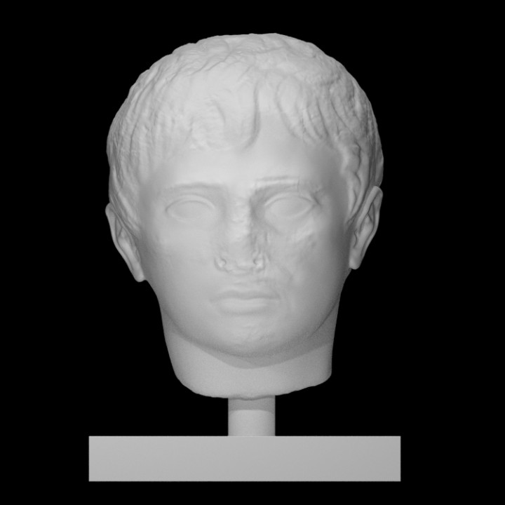 Kopf Augustus Scan Porträt Skulptur Marmor livia prima porta 3D print model - Mito3D