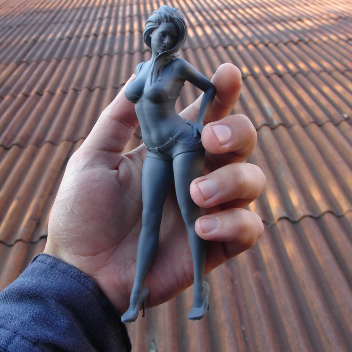 girl shorts anatomy female human woman zbrush character 3D print model - Mito3D
