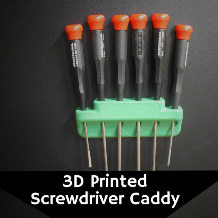 magnetico Cacciavite caddy titolare supporto attrezzo officina organizzatore organizzazione banco cassetta degli attrezzi makerspace cacciaviti 3D print model - Mito3D