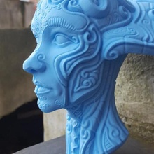 queen education bust female sculpture headdress ornate 3d print model - Mito3D