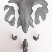 l'éléphant jouets Jeux 3d clé chaîne tête crâne étoile 3d print model - Mito3D