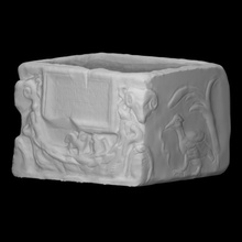 funerario urna escanear Roma escultura soldado mármol muerte tumba manes gods avanzar 1st century 3d print model - Mito3D