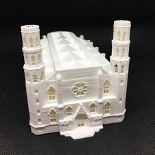 bazilika Noel Baba Maria del mar barcelona mimari bina gotik Ortaçağa ait tapınak şakak mabet kule kilise Mary kale ispanya katedral dönüm noktası catalunya 3d print model - Mito3D