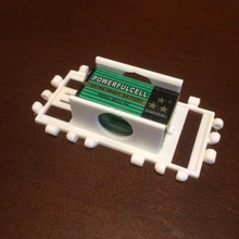 polypanel 9v battery holder 2 squares toys & games arduino batteryholder makeanything 3d print model - Mito3D