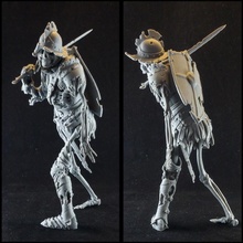 mal squelette Chevalier table os fantaisie médiéval crâne statue Mort vivant sla dlp nécromancien 3d print model - Mito3D