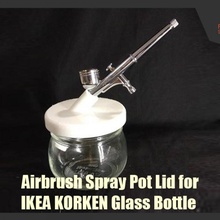 aerografo spray pentola coperchio ikea Korken bicchiere bottiglia giardino passatempo pittura ikeahack spraypot 3d print model - Mito3D