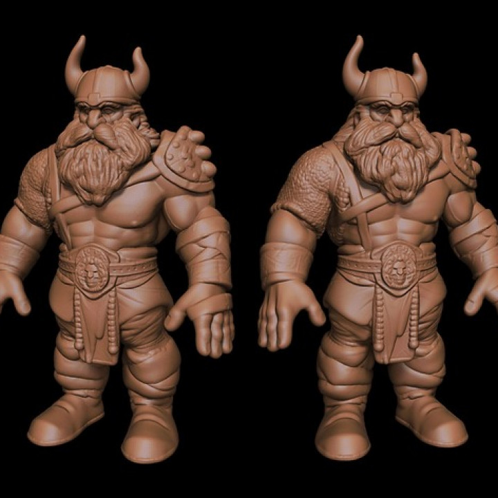 viking brute art figure fun man toy muscle 3D print model - Mito3D