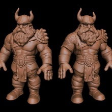 vikingo bruto Arte figura divertido hombre juguete músculo 3d print model - Mito3D