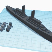uss Dubrow cl 1 crucero ligero Armada Embarcacion Warburg 3d print model - Mito3D