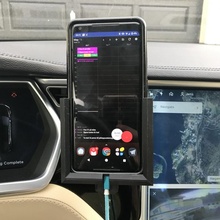 araba telefon Kulp destek + ac çıkış binmek piksel 2 xl tampon Tesla model rıhtım seyyar 3d print model - Mito3D