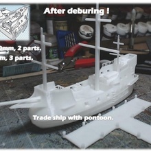 merchant ship - 6 28mm sliced files tabletop ship warhammer wargame d&d frigate merchant scenery medfan navire bateau 3d print model - Mito3D
