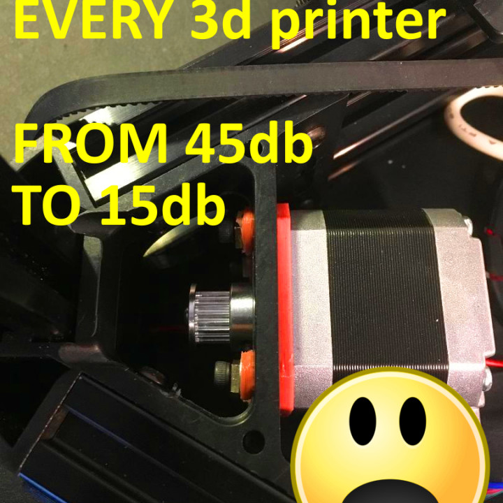 Leise mod 3d Drucker nema Dämpfer Makerbot 3dprinter Prusa Wanhao nema17 Netz anycubic Silikon 3D print model - Mito3D