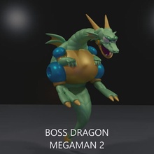 boss dragon megaman 2 toys & games figure game videogame video capcom 8-bit retro 3d print model - Mito3D