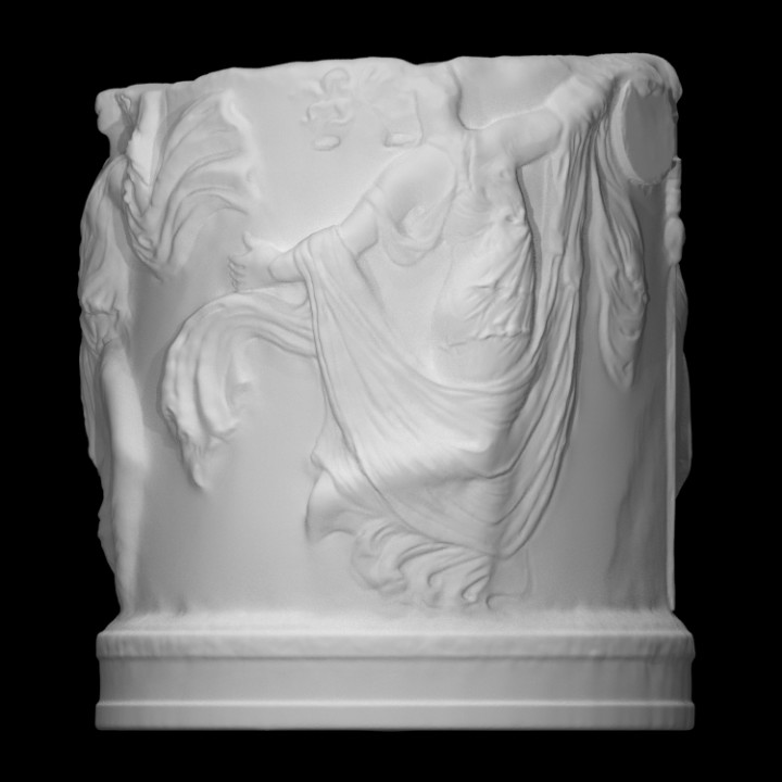 cilíndrico puja escanear figura mármol alivio Venecia ménade apertura 3D print model - Mito3D