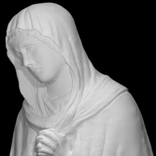 crying mary scan bust portrait woman marble sad virgin 3d print model - Mito3D