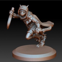 dracónido ladrón mesa juego lagartija rpg personaje miniatura guerra kobold 3d print model - Mito3D