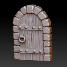 madera puerta mesa ambiente rpg miniatura calabozo 3d print model - Mito3D