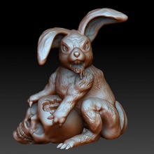 monster easter bunny tabletop animal creature game rpg skull miniature mutant 3d print model - Mito3D